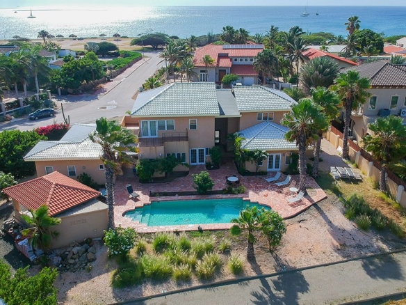 Steps to Malmok Beach – Luxury Grand Sea View Villa with Oversized Pool, Comfy Gazebo, Extra Outdoor Kitchen and 6000 Square Feet of Living Space